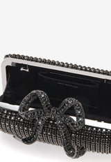 Self-Portrait Crystal Bow Studded Box Clutch Black RS25306B_BLACK