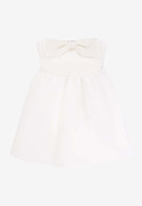 Self-Portrait Taffeta Bow Mini Dress White RS25128SW_WHITE