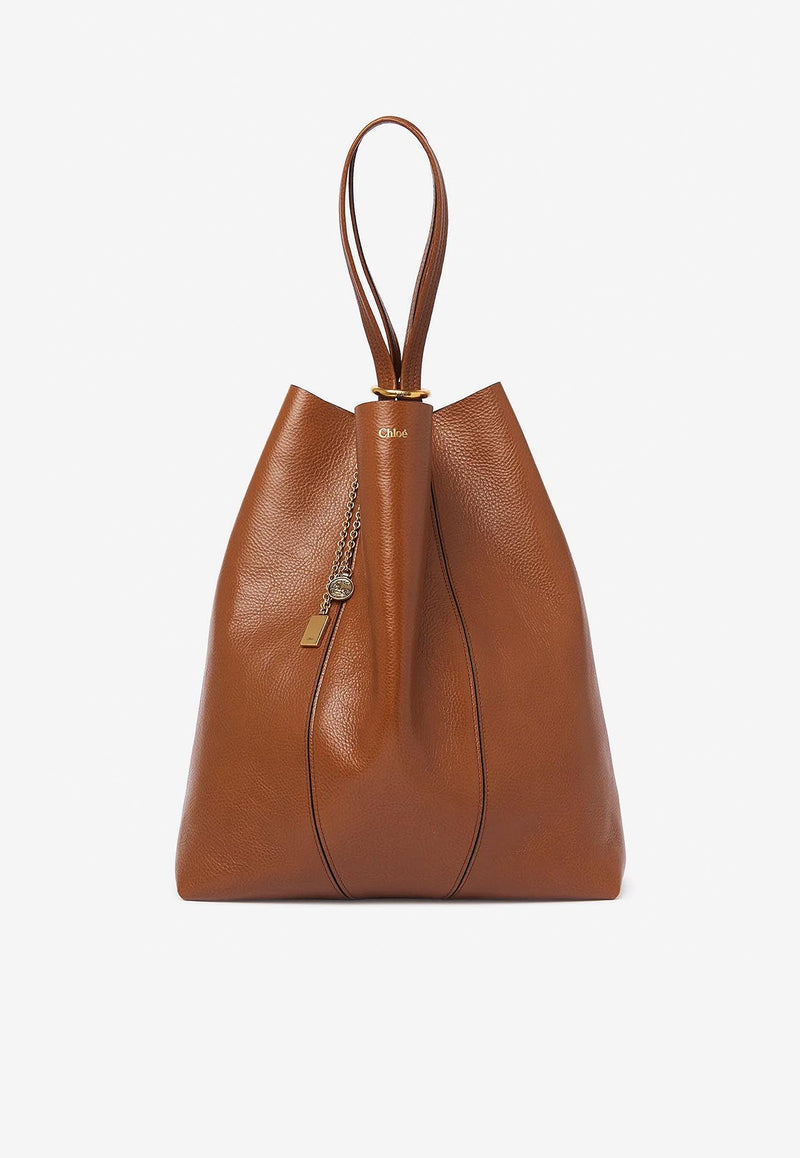 Chloé Spin Leather Tote Bag Brown C25SS811N84_26M