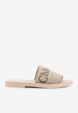 Chloé Woody Logo Flat Sandals  Beige C25S188QT_2YC