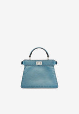 Fendi Petite Peekaboo Iseeu Leather Top Handle Bag Blue 8BN335AT0G_F0NA3