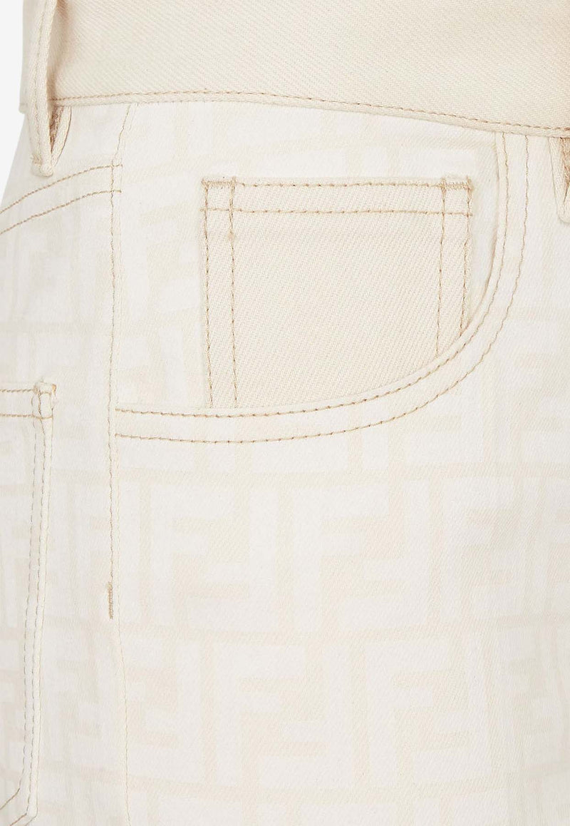 Fendi FF Jacquard Jeans Off-white FLP855AT21_F08QQ