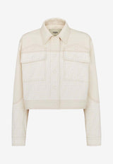 Fendi FF Embroidered Denim Jacket White FLF810AT1E_F08QQ