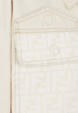 Fendi FF Embroidered Denim Jacket White FLF810AT1E_F08QQ