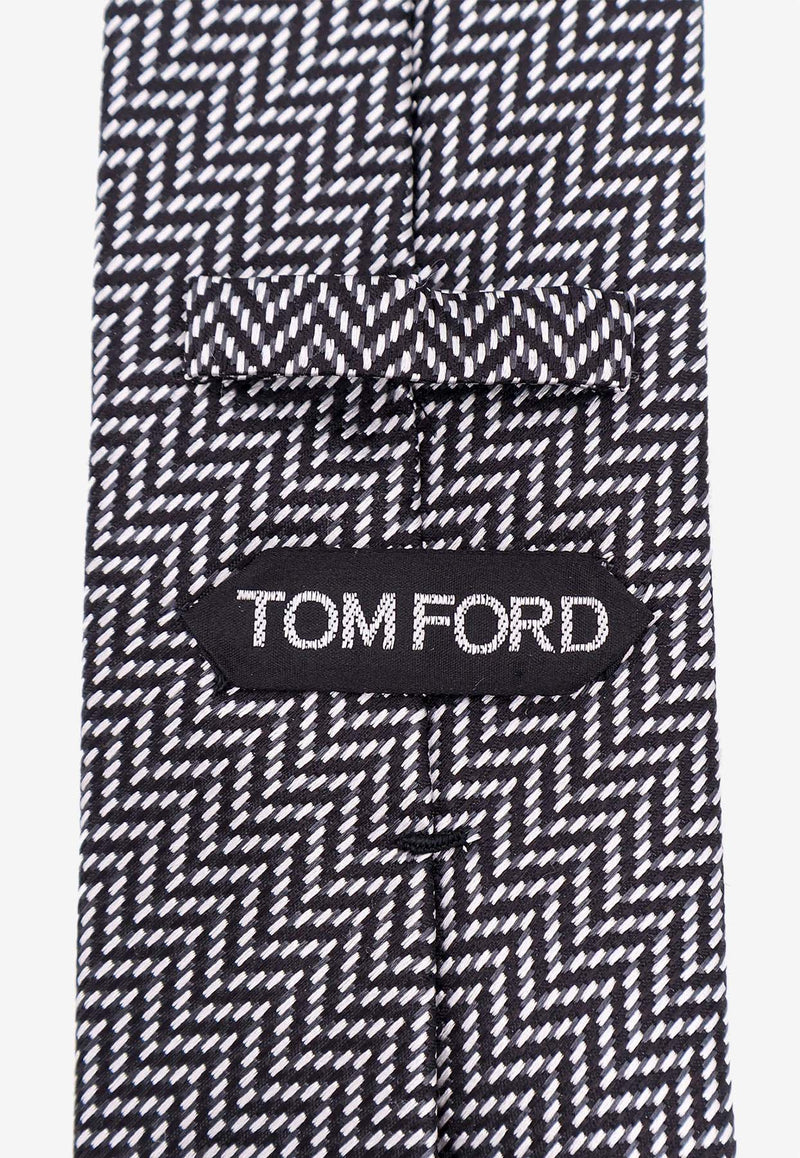 Tom Ford All-Over Pattern Silk Tie Black STE001S0075_ZLB99