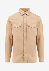 Tom Ford Essential Long-Sleeved Shirt Beige HDS001FMC133F24_JB011