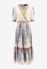 Etro Paisley Print Midi Dress Beige WRHA017299SP5B1_X0800