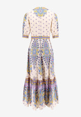 Etro Paisley Print Midi Dress Beige WRHA017299SP5B1_X0800