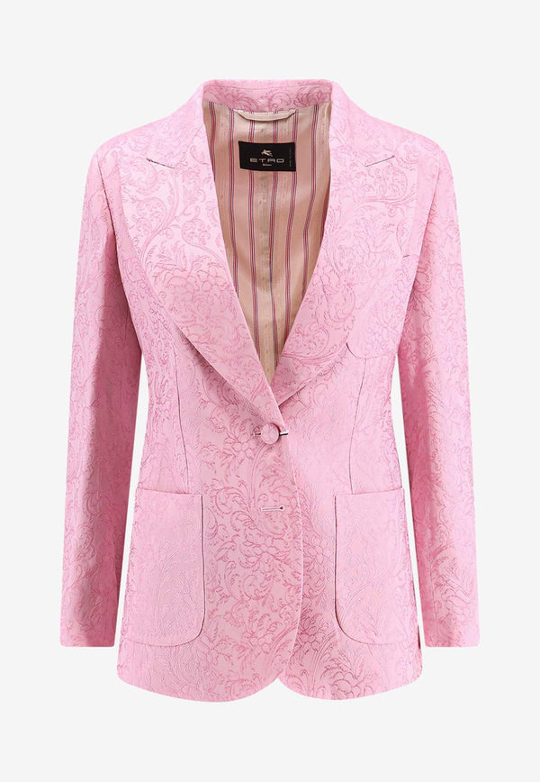 Etro Floral Jacquard Silk Blazer  Pink WRCA000999TJD76_F2528