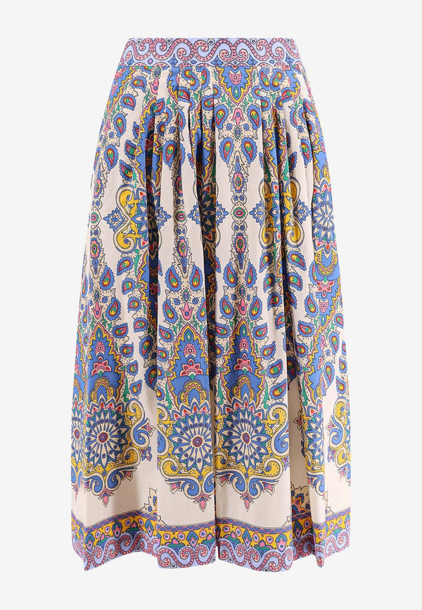 Etro Paisley Pleated Midi Skirt Multicolor WRFA011299SP5B3_X0800