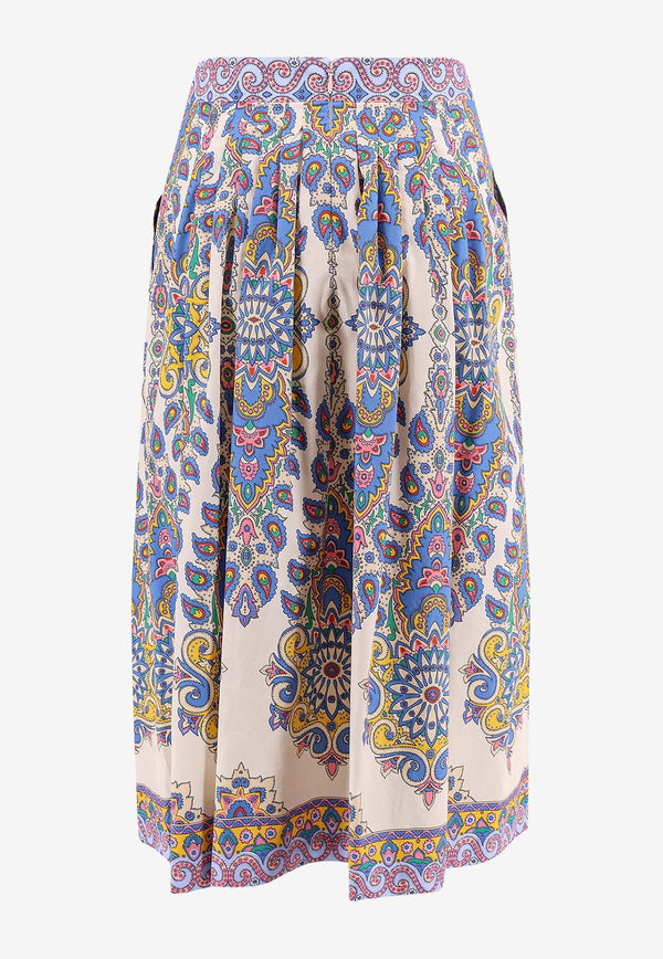 Etro Paisley Pleated Midi Skirt Multicolor WRFA011299SP5B3_X0800