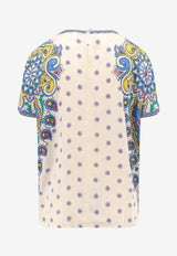 Etro Printed Viscose and Silk T-shirt Multicolor WRJA0025AQ115_X0800