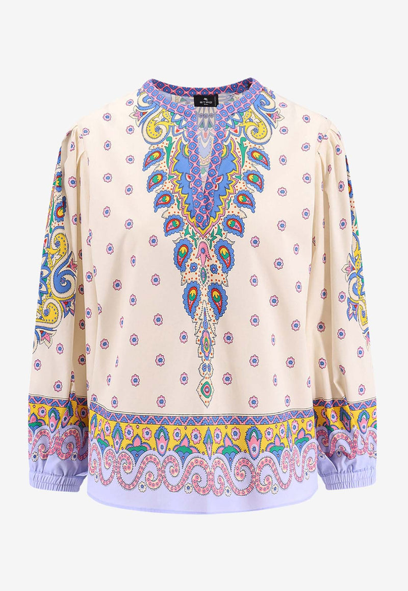 Etro Paisley Print V-neck Blouse Multicolor WRJA008899SP5B2_X0800