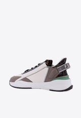 Fendi Flow Logo Monogram Leather Sneakers Gray 7E1392AJZH_F1OU1