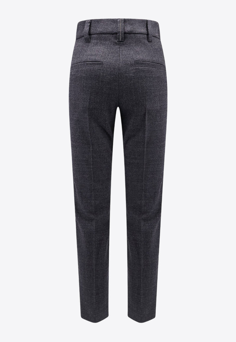 Brunello Cucinelli Wool Tailored Pants Gray MP116P8703_C001