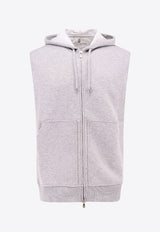 Brunello Cucinelli Zip-Up Sleeveless Hoodie Gray MM8319079G_C1252