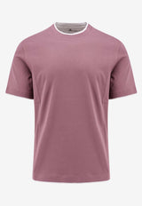 Brunello Cucinelli Short-Sleeved Layered T-shirt Purple M0B137427_CEH30