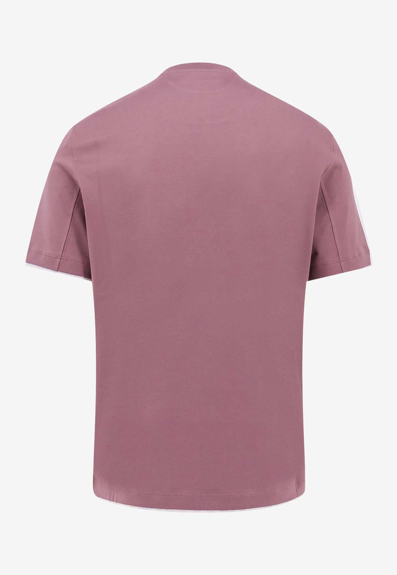 Brunello Cucinelli Short-Sleeved Layered T-shirt Purple M0B137427_CEH30