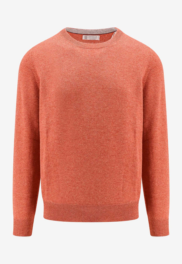 Brunello Cucinelli Long-Sleeved Cashmere Sweater  Orange M2200100_CWU82