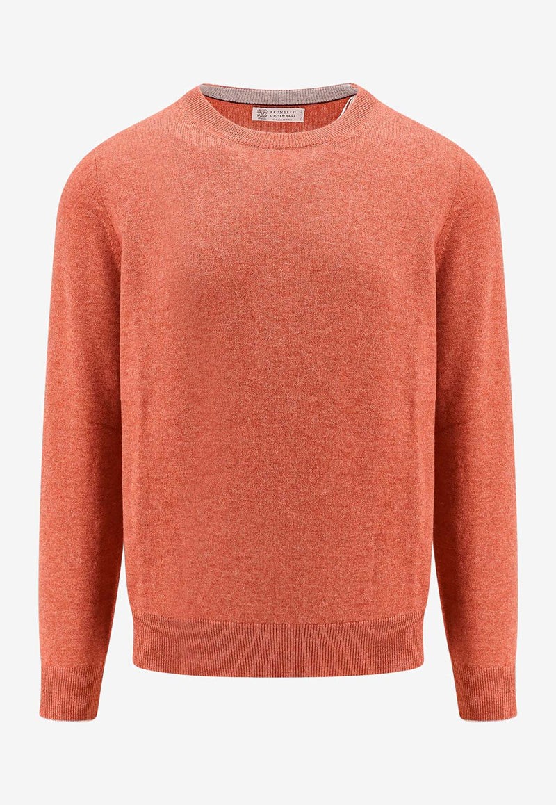 Brunello Cucinelli Long-Sleeved Cashmere Sweater  Orange M2200100_CWU82