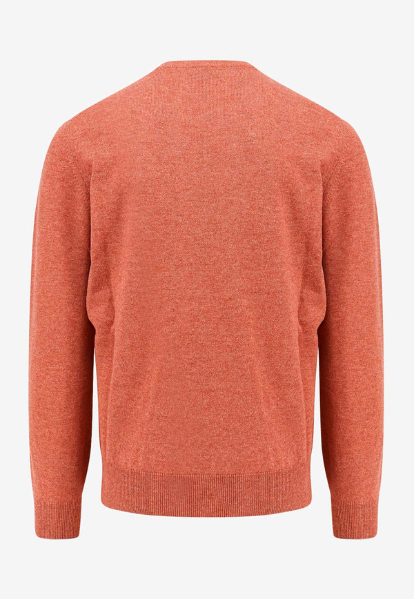 Brunello Cucinelli Long-Sleeved Cashmere Sweater  Orange M2200100_CWU82