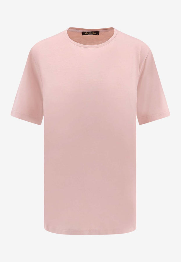 Loro Piana Solid Crewneck T-shirt Pink FAF6128_30IF