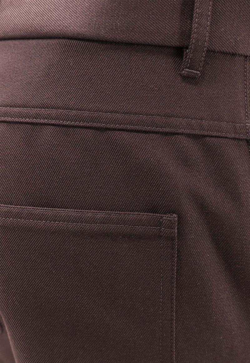 Loro Piana Harper Wool-Blend Pants Brown FAP3281_H0PA