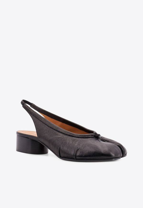 Maison Margiela Tabi 30 Leather Slingback Pumps Black S58WZ0141P6378_T8013