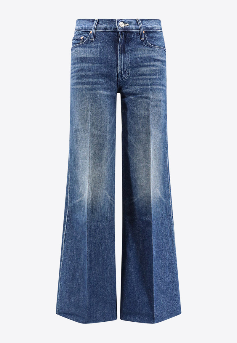 MOTHER Logo Embroidered Wide-Leg Jeans Blue 110251296_WCH