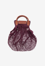 Longchamp Large Le Pliage Filet Top Handle Mesh Bag Purple 10121HVH_061