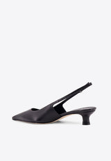 Aeyde Catrina 50 Leather Slingback Pumps Black A11PUCATSS35KT223800007_BLACK