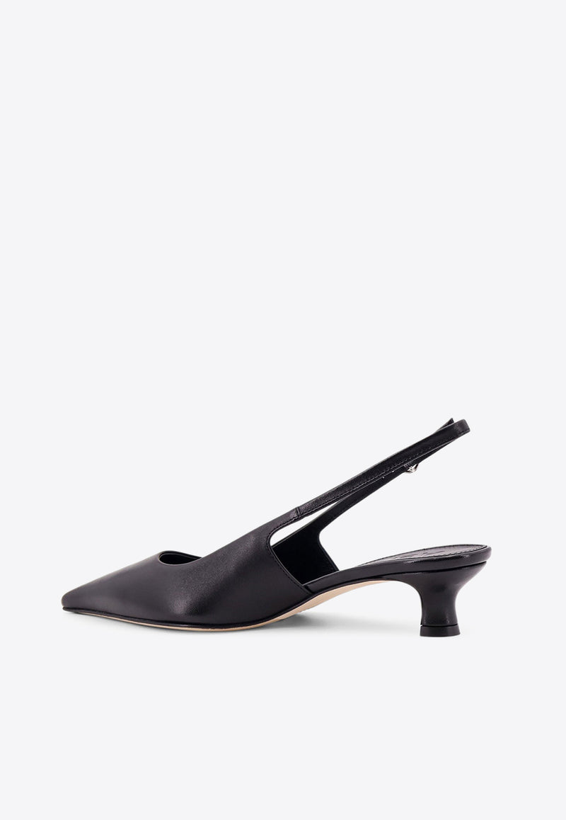 Aeyde Catrina 50 Leather Slingback Pumps Black A11PUCATSS35KT223800007_BLACK