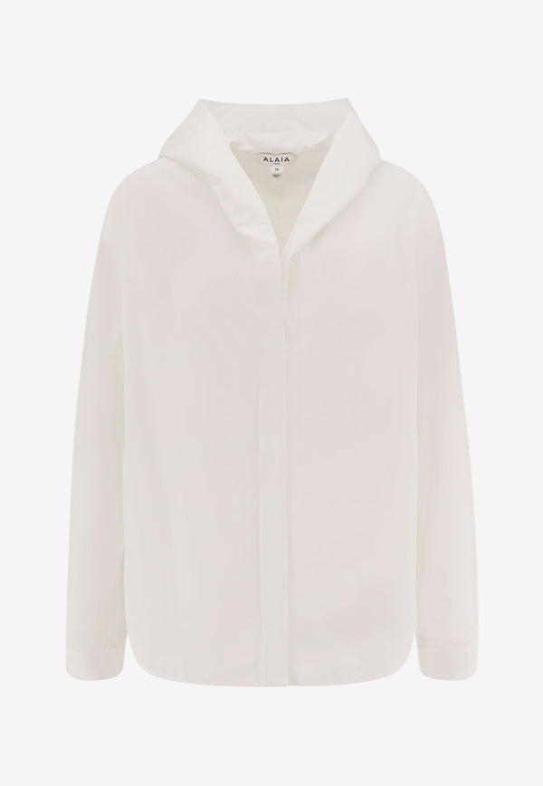 Alaïa Hooded Buttoned Shirt White AA9C0969T611A_000