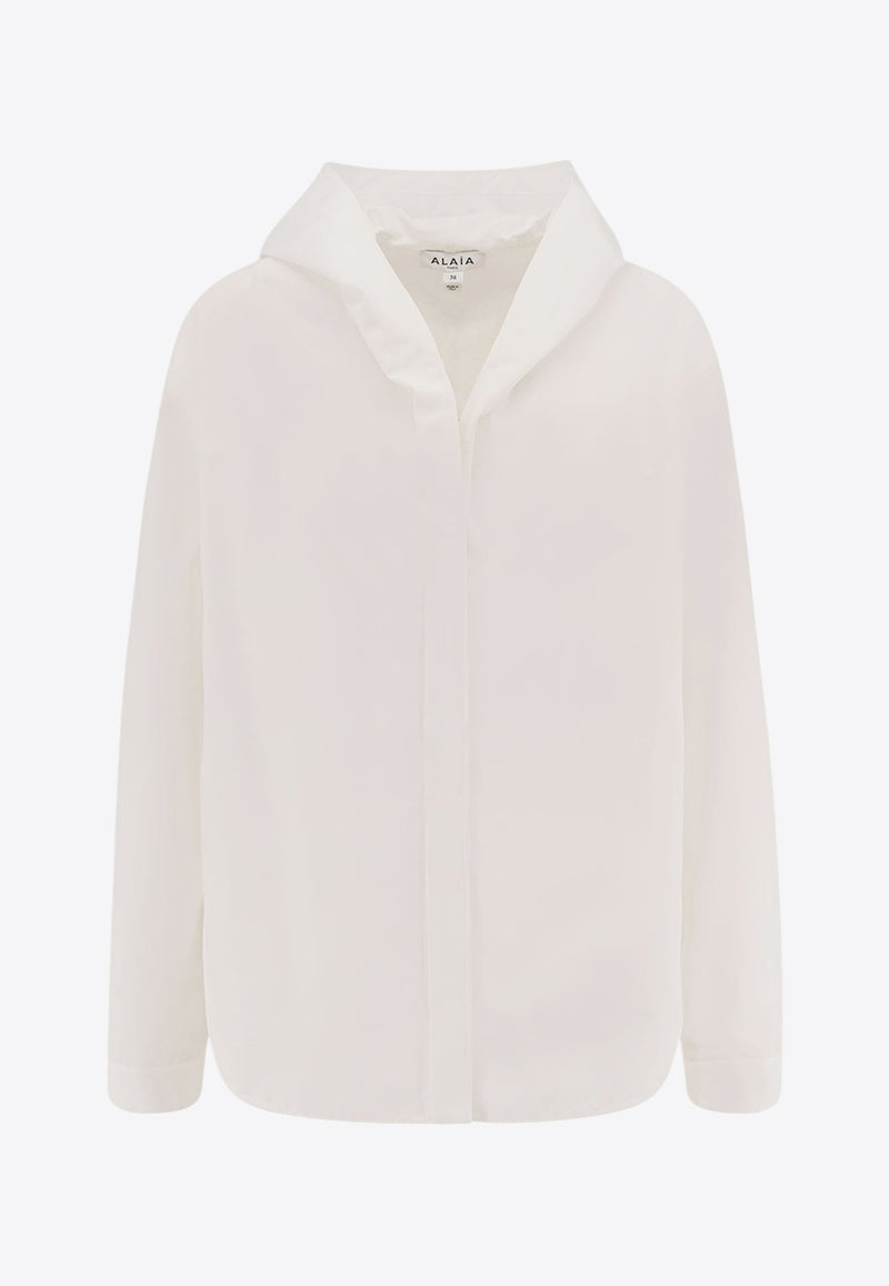 Alaïa Hooded Buttoned Shirt White AA9C0969T611A_000