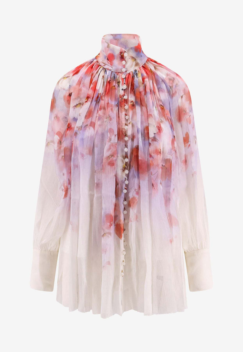 Zimmermann Floral-Print Long-Sleeved Viscose Blouse Pink 5768TR251_SCAFLO