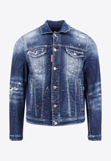 Dsquared2 Dan Distressed Denim Jacket Blue S74AM1563S30664_470