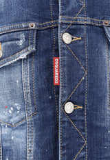 Dsquared2 Dan Distressed Denim Jacket Blue S74AM1563S30664_470