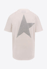 Golden Goose DB Glittered Logo Print T-shirt White GWP01220P000880_80185