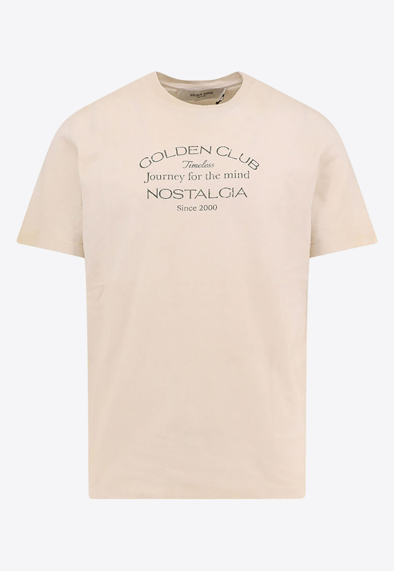 Golden Goose DB Golden Club Logo T-shirt Beige GMP01220P001873_11421