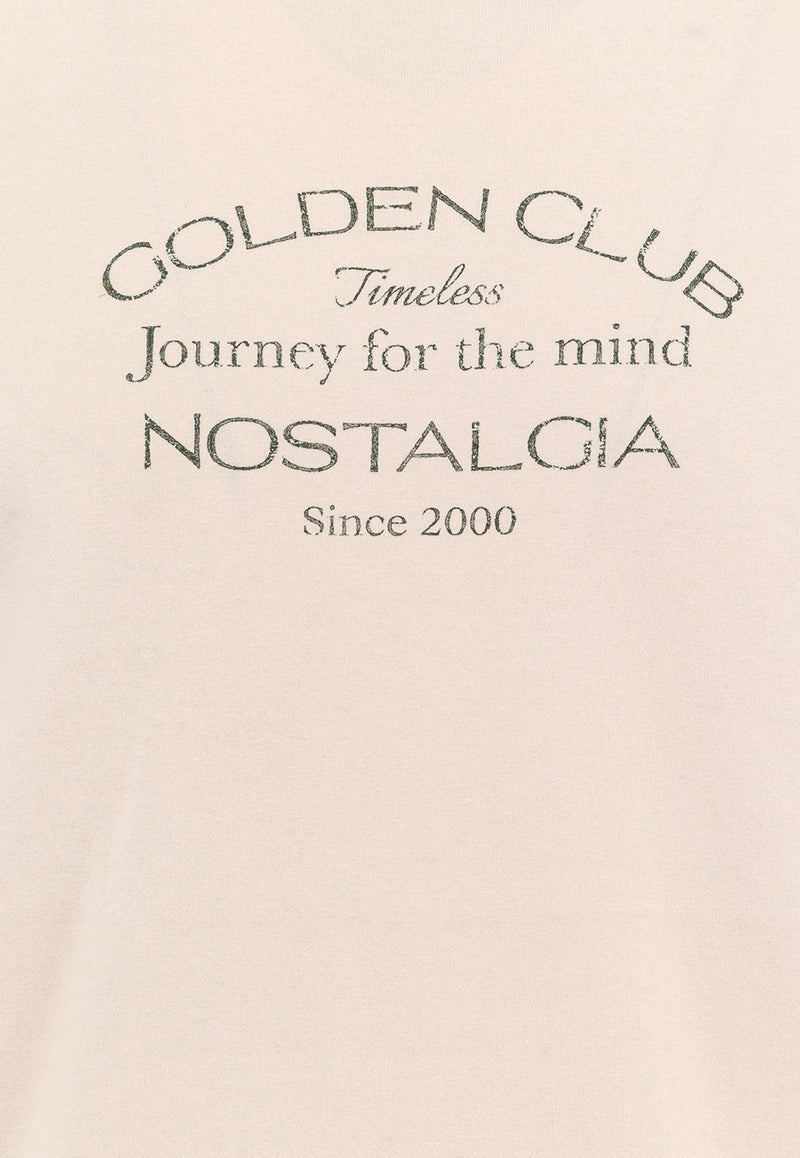 Golden Goose DB Golden Club Logo T-shirt Beige GMP01220P001873_11421