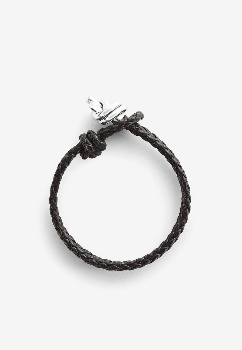 Bottega Veneta Knot Braided Leather Bracelet Fondant 815938V507C_1139