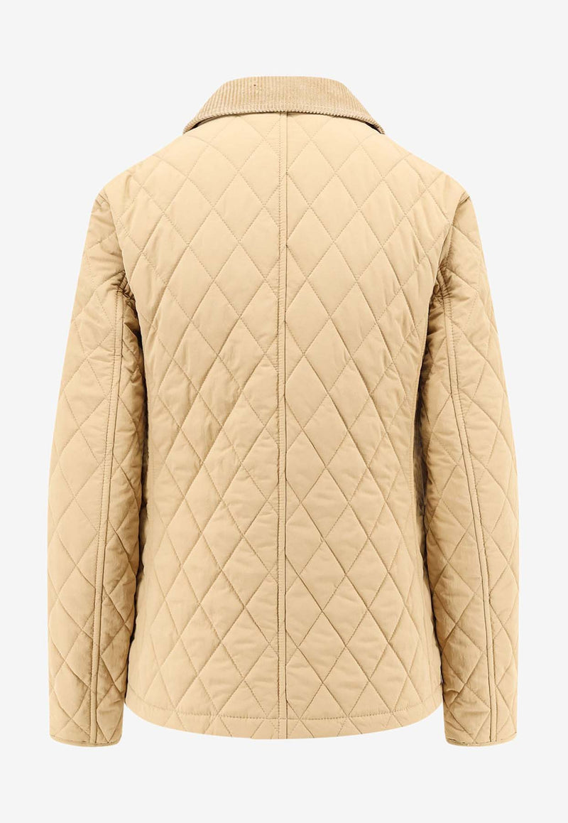 Burberry EKD Patch Quilted Puffer Jacket Beige 8097996_C1544