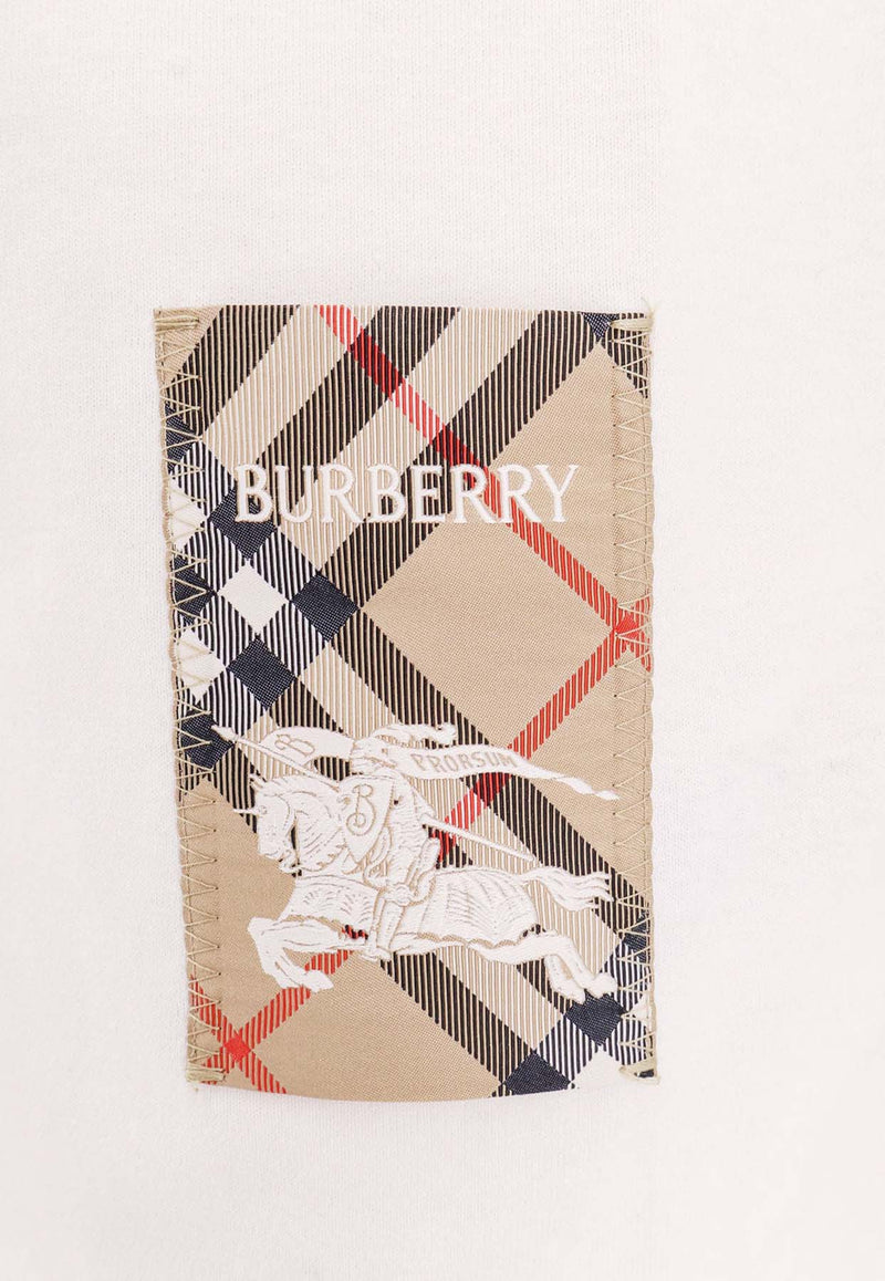 Burberry EKD Check Patch T-shirt White 8102254_B7078