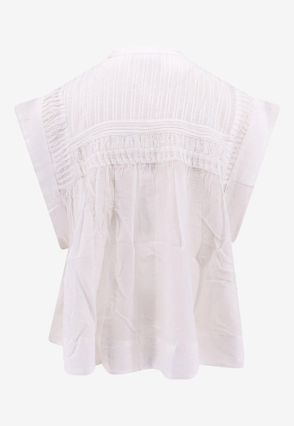 Isabel Marant Etoile Leaza Sleeveless Viscose Top White HT0003FBB3J04E_20WH