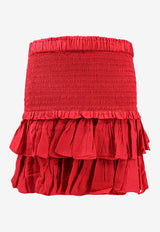 Isabel Marant Etoile Naomi Ruffled Mini Skirt Red JU0022FCB3J04E_70RD