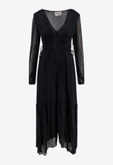 Marant Etoile Amara V-neck Maxi Dress Black RO0668FAC1J07E_01BK