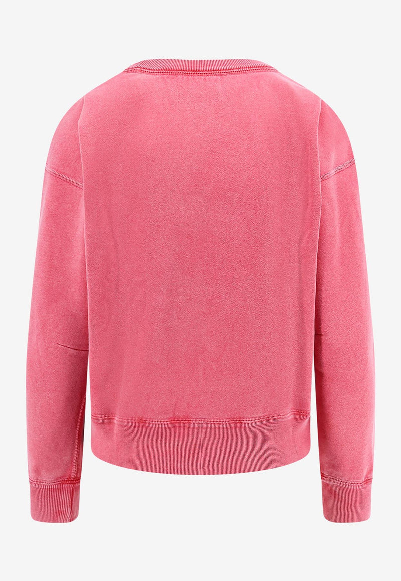 Isabel Marant Etoile Mobyli Logo Print Sweatshirt Coral SW0011FAC1M04E_11CL