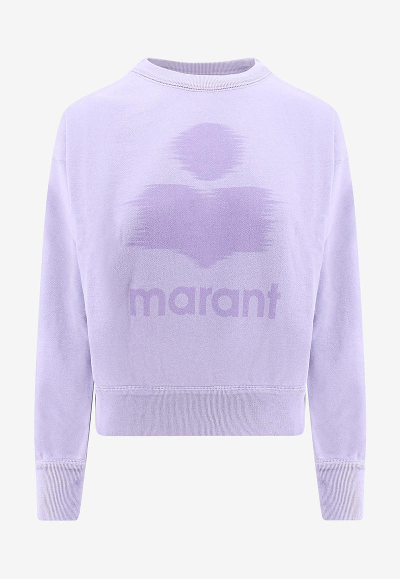 Isabel Marant Etoile Mobyli Logo Print Sweatshirt Lilac SW0011FAC1M04E_86BL