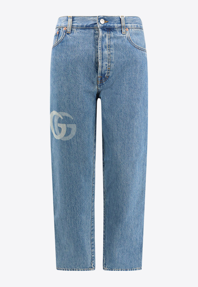 Gucci Lasered Double G Straight-Leg Jeans Blue 815642XDC6W_4492