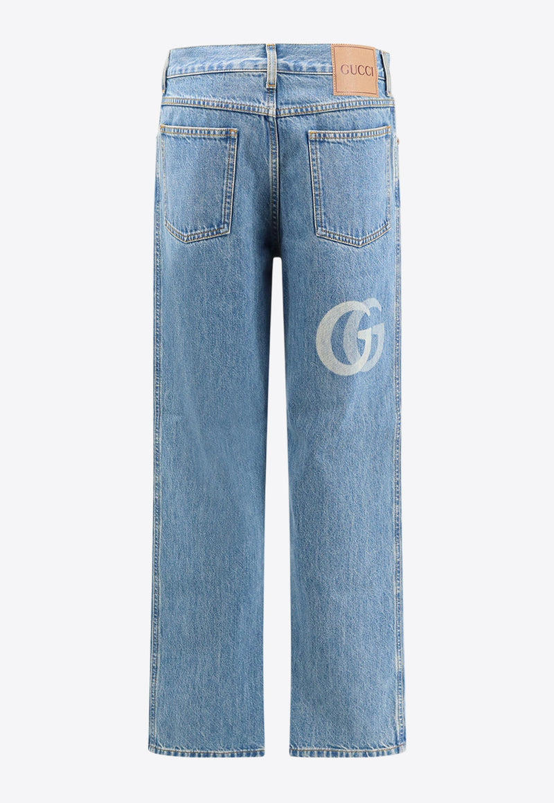 Gucci Lasered Double G Straight-Leg Jeans Blue 815642XDC6W_4492